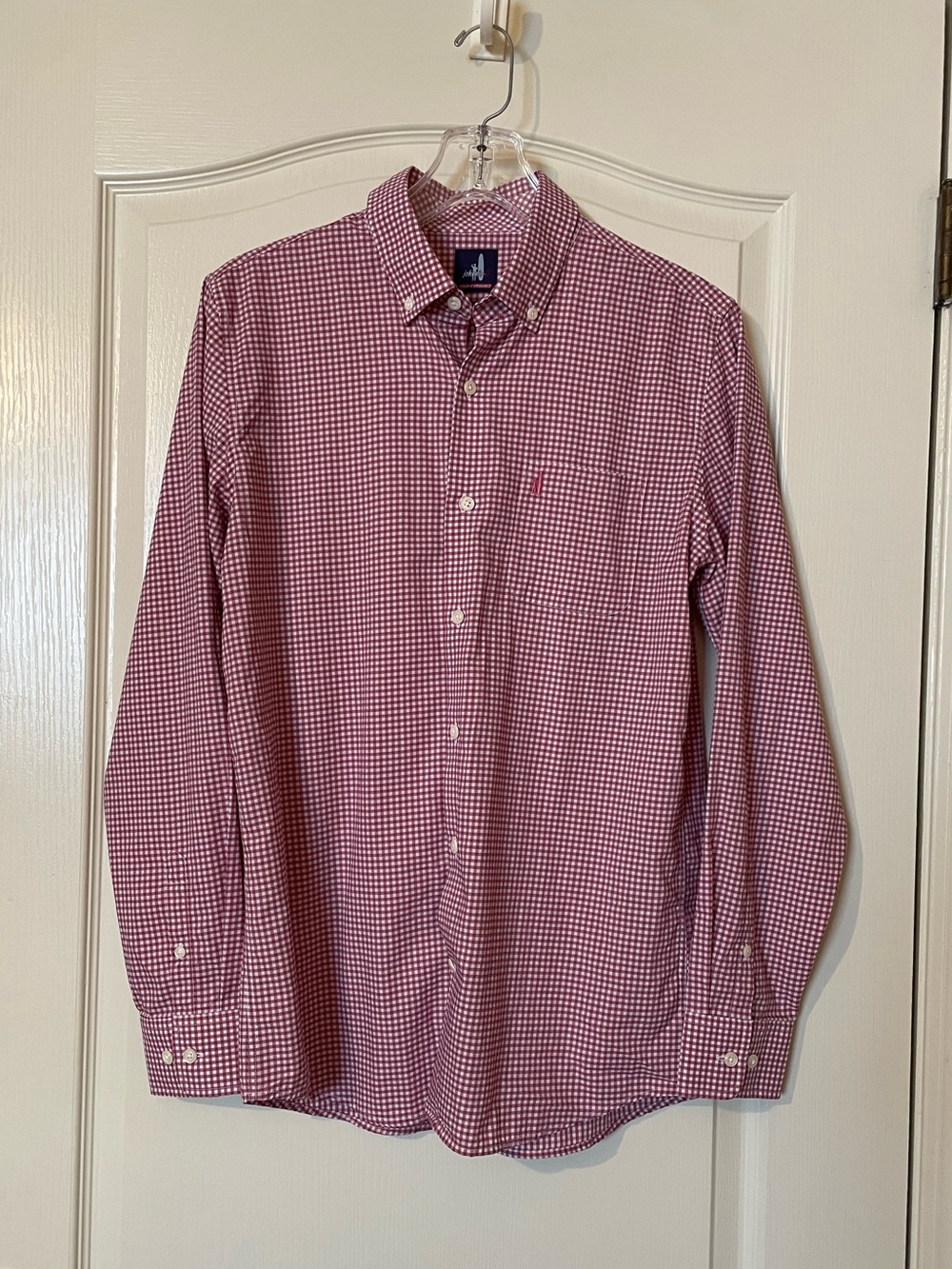 Johnnie-O Prep-Formance Shirt  16 (L) Red Gingham Check Button Down Casual Golf